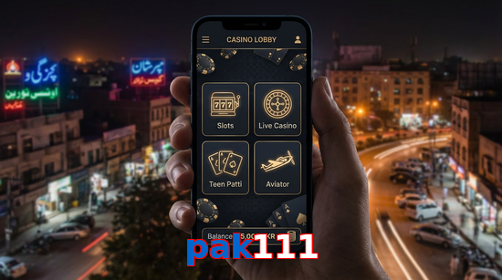 Main screen of Pak111 app page for PK players