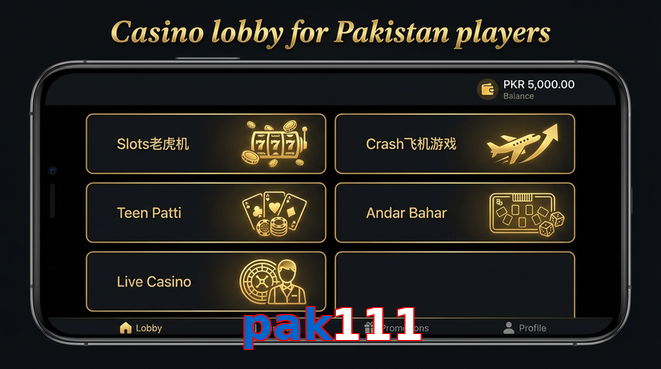 Lobby view of Pak111 for Pakistan users